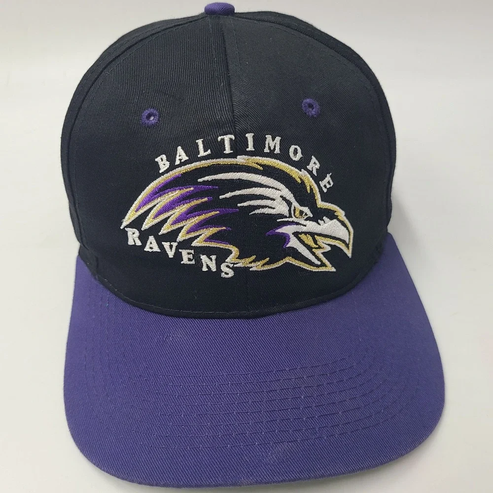 Vintage‎ Baltimore Ravens Hat Snapback (Fits Small) New Era KMG Black Purple NFL
